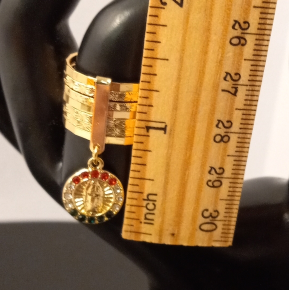 LAST ONE Virgen Guadalupe Semanario Woman Ring Gold Layered/ Oro Laminado NWOT - Picture 6 of 10